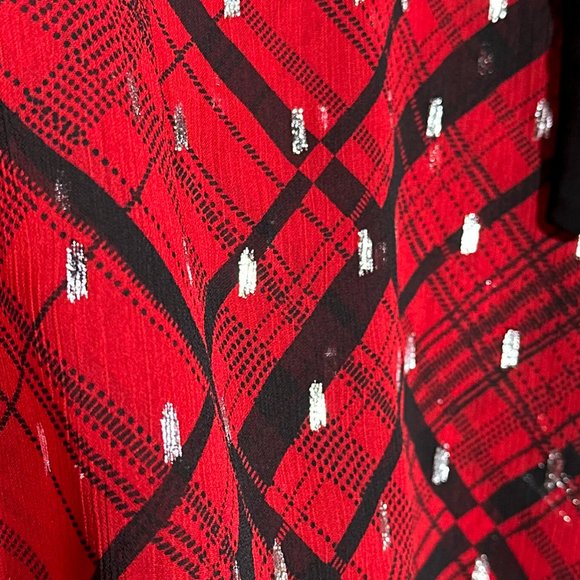 NWT Slim Factor Investments Blouse Long‎ Sleeve Sheer Tie Size XL - Picture 5 of 16